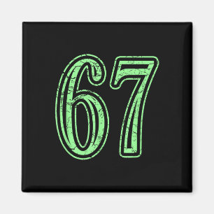 Mintgrüne Nummer 67 Bedrucktes Sportnummer-Jersey Magnet