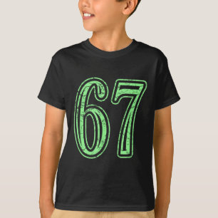 Mintgrüne Nummer 67 bedrucktes Sportnummern-Trikot T-Shirt
