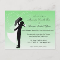 Mintgrüne Ombre-Silhouette Formale Hochzeitseinlad