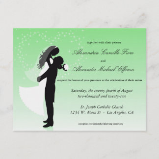 Mintgrüne Ombre-Silhouette Formale Hochzeitseinlad Einladung