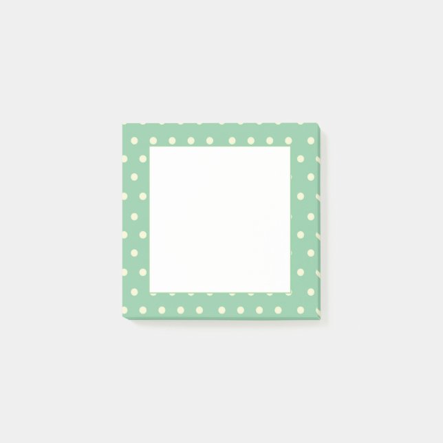 Mintgrüne Punkte individuell anpassbar Post-it Klebezettel (Vorderseite)