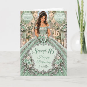 Mintgrüne Sweet 16 Feier Karte
