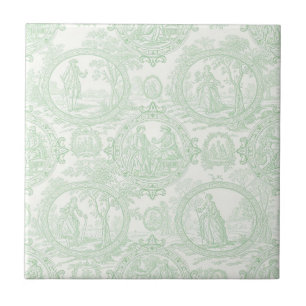 Mintgrüne Toile im Vintage-Stil: Paare und Gartens Fliese