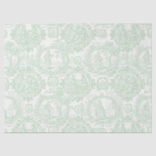 Mintgrüne Toile im Vintage-Stil: Paare und Gartens Seidenpapier