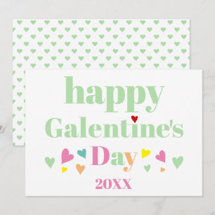 Mintgrüne Typografie Frohen Galentines-Tag Feiertagskarte