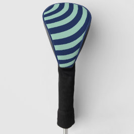 Mintgrüne und marineblaue topografische Linien Golf Headcover