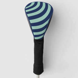 Mintgrüne und marineblaue topografische Linien Golf Headcover