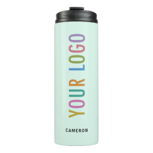 Mintgrüner 12 oz Tumbler mit individuellem Logo un Thermosbecher