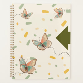 Mintgrüner Ästhetik-Schmetterling-Planer-Notizbuch Planer