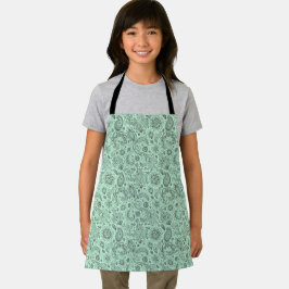 Mintgrüner Batik Boho-Stil floral Paisley-Muster Schürze