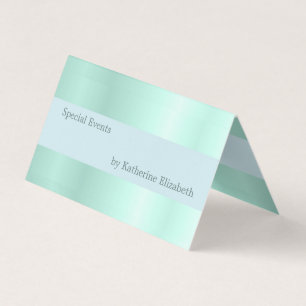 Mintgrüner Satin-Look Minimalistisch Elegant Profe Visitenkarten