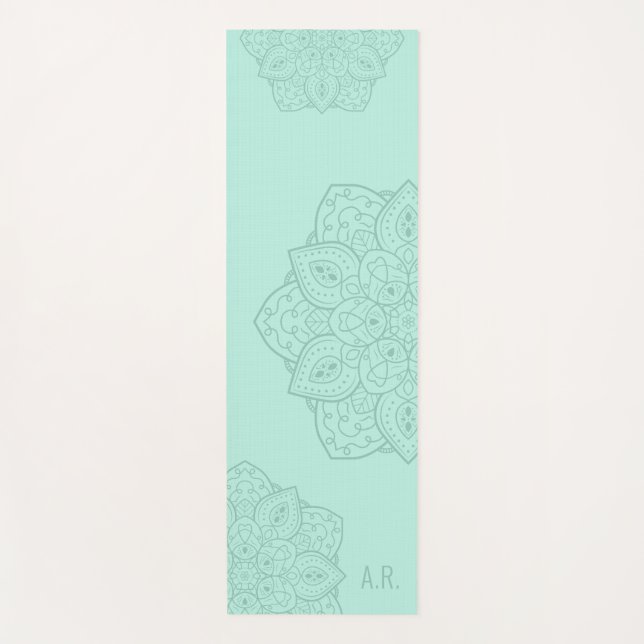 Mintgrüner Teal Dekoratives Modernes Mandala Mit I Yogamatte (Vorderseite)