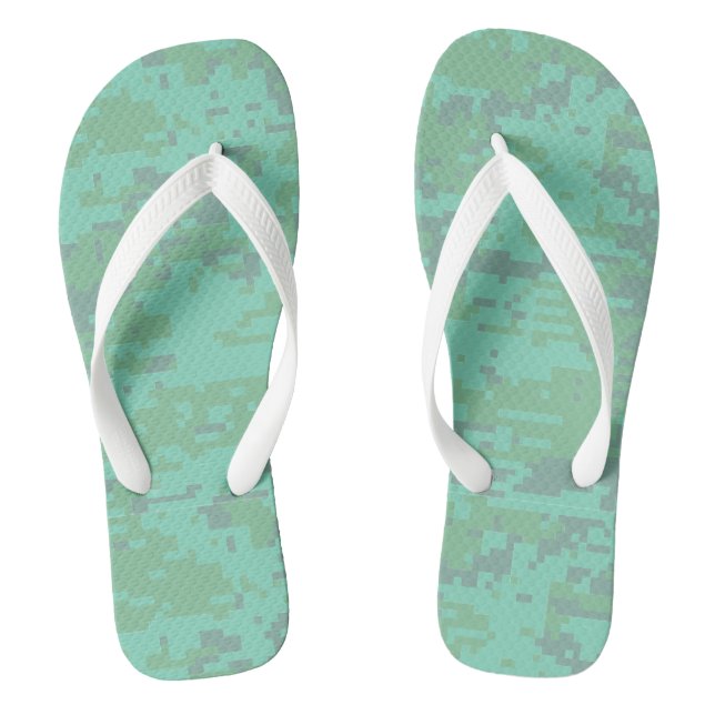 Mintgrünes digitales Tarnmuster Flip Flops (Fußbett)