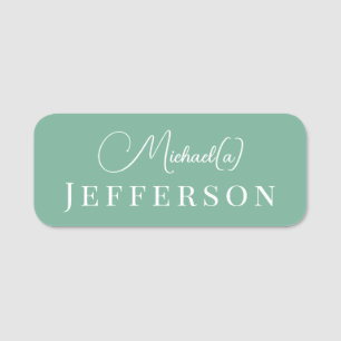Mintgrünes minimalistisches professionelles Tag Namensschild