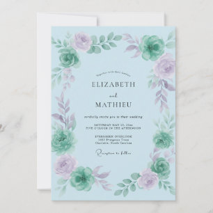 Minthe Amethyst Gemalte Hochzeit Einladung