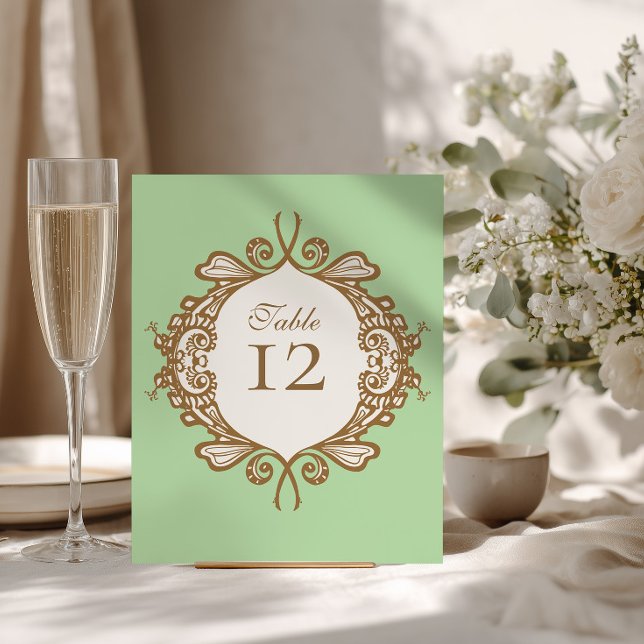 Minthe Barock Hochzeitstisch Nummer Sockelschild (Von Creator hochgeladen)