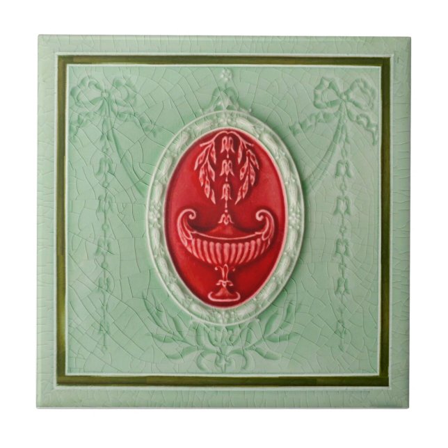 MInton Neoklassisch LtGreen 1890 Imitats Relief Re Fliese (Vorderseite)