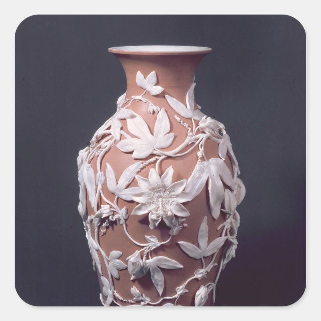Minton Parian Ware vase, 1894 Quadratischer Aufkleber (Vorderseite)