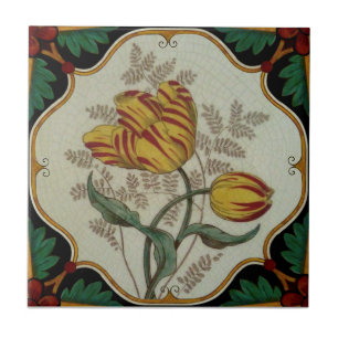 MInton Rembrandt Tulip Hand farbige Print Repro Fliese