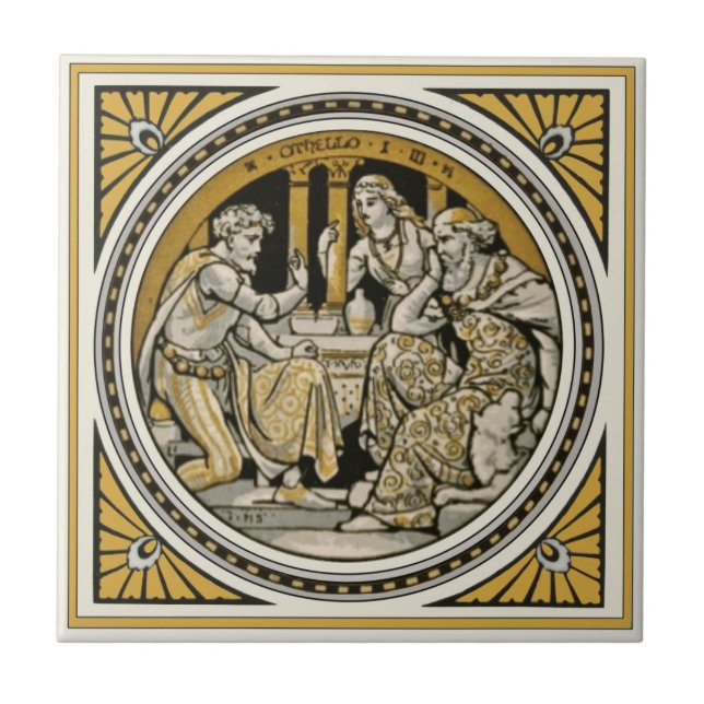 Minton Shakespeare Othello Tile von John Moyr Smit Fliese (Vorderseite)