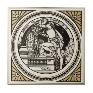 Minton Shakespeare Romeo & Julia Tile 1870er Repro Fliese
