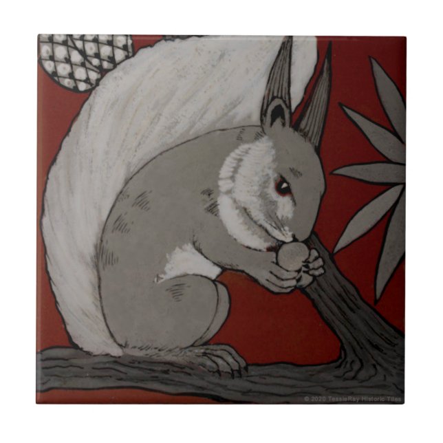 Minton Staffordshire Red Squirrel Fliese (Vorderseite)
