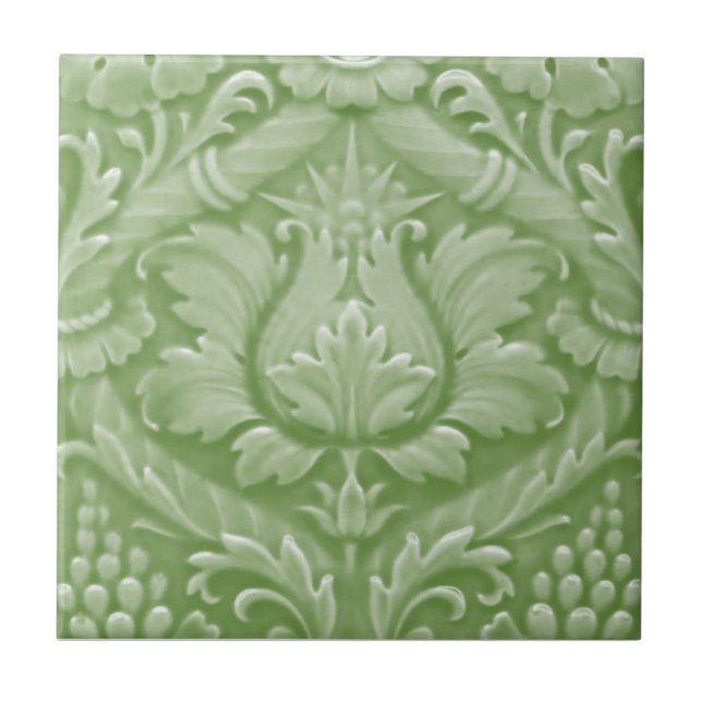 Minton Viktorianischen Imitat Relief Jadeite Color Fliese (Vorderseite)