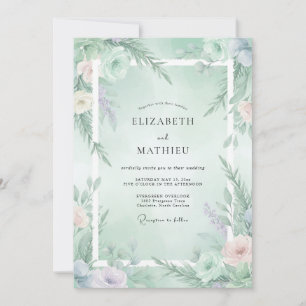 Mintsgrüne Ätherische Winterhochzeit Einladung