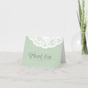 Mintspitze Doily Wedding Danke Notiz Card