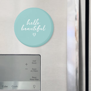 Mintweiß Hallo Schön Inspirierendes Herz Magnet
