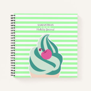 Mintwirbel Eiscreme Striptes Holiday Journal Notizbuch