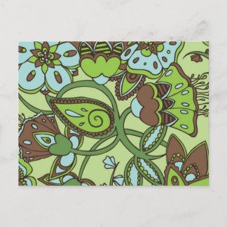 Minty Green Floral Postkarte