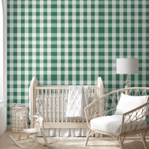 Minty Green Gingham Checkered Kariert Print Tapete
