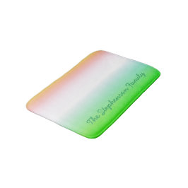 Minty Green to White Gradient mit grünem Script Badematte