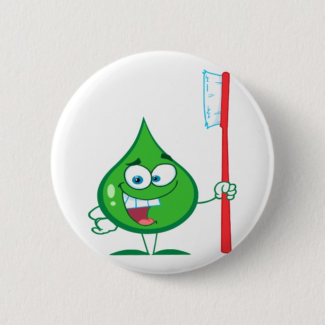 Minty Green Toothpaste Zahnbürste Button (Vorderseite)