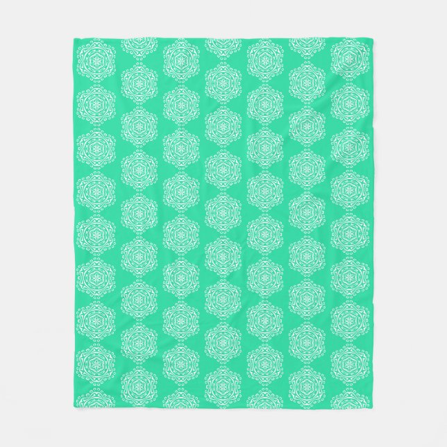Minty Mandala Fleecedecke (Vorderseite)