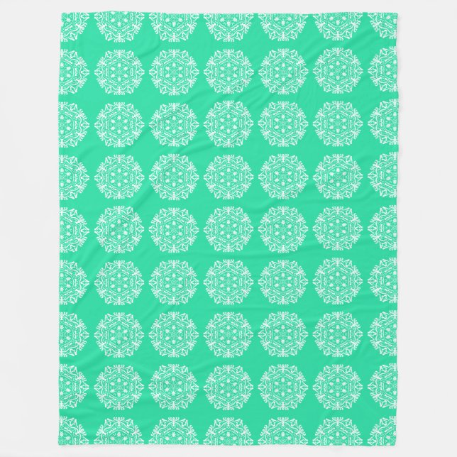 Minty Mandala Fleecedecke (Vorderseite)
