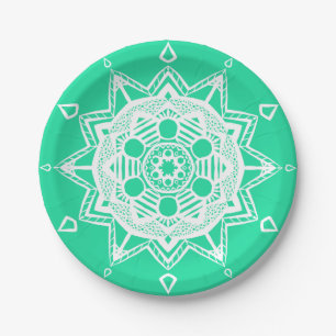Minty Mandala Pappteller