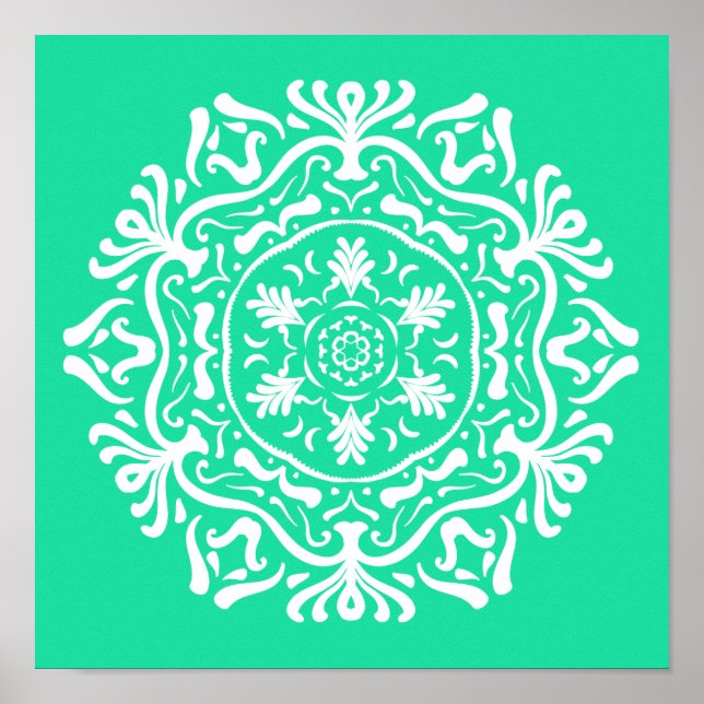 Minty Mandala Poster (Vorne)