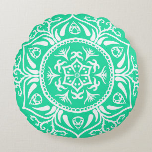 Minty Mandala Rundes Kissen