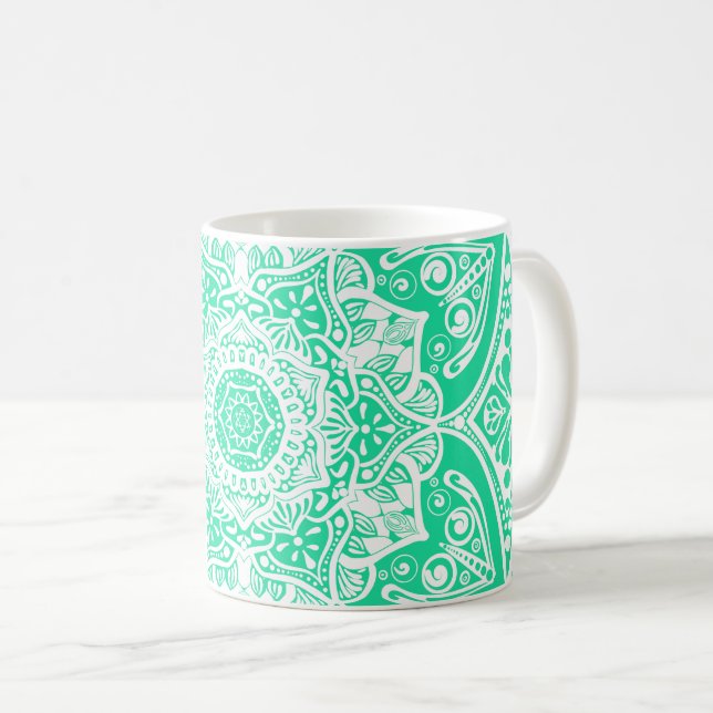 Minty Mandala Tasse (VorderseiteRechts)