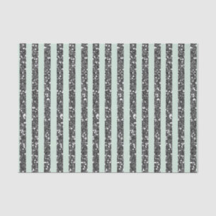 Minty Minze Green & Silver Glitzer Streifen Party Seidenpapier