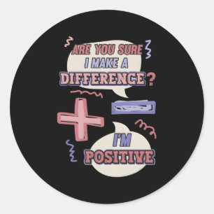 Minus und Plus unterschreiben Mathematik Puppe Runder Aufkleber