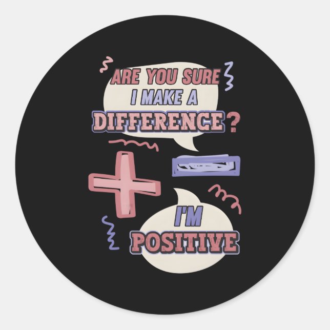 Minus und Plus unterschreiben Mathematik Puppe Runder Aufkleber (Vorderseite)