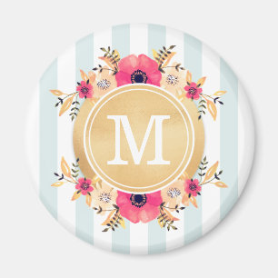 Minusstreifen Wasserfarbige Blume Imitate Gold Mon Magnet