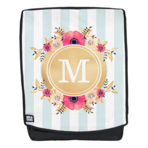 Minusstreifen Wasserfarbige Blume Imitate Gold Mon Rucksack
