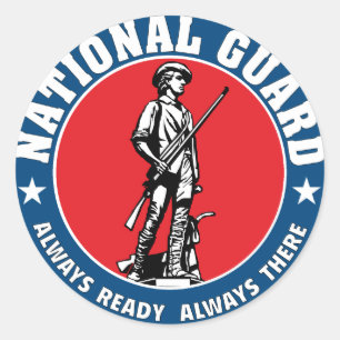 Minuteman-Militärlogo der Nationalgarde Runder Aufkleber