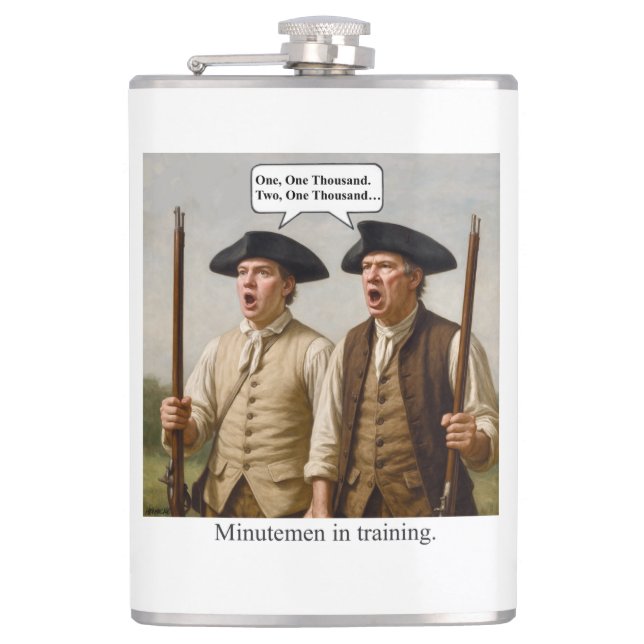 Minutemen in Ausbildung. Flachmann (Vorderseite)