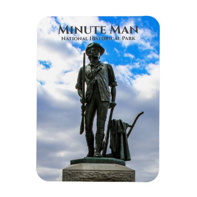 Minutenstatue, Minute Man National Hist. Park Magnet (Vertikal)