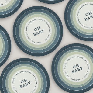 Minutes Regenbogen Baby Duschkabine Blue Green Pappteller